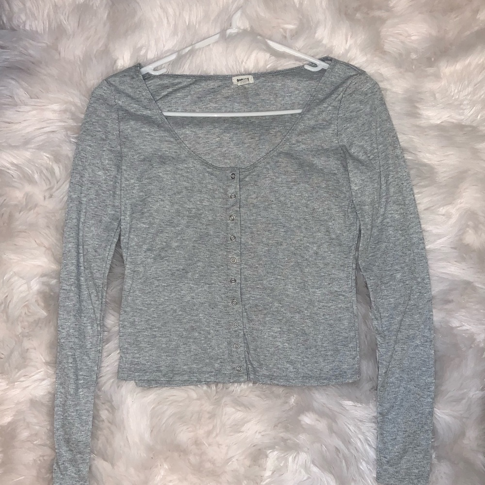 Light Grey Garage Long Sleeve Top